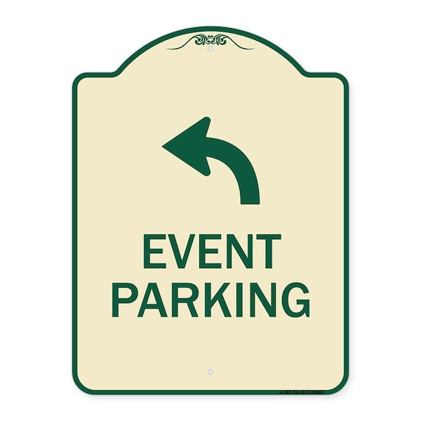 Signmission Event Parking W/ Upper Left Arrow Heavy-Gauge Aluminum Architectural Sign, 24" x 18", TG-1824-24066 A-DES-TG-1824-24066 - main